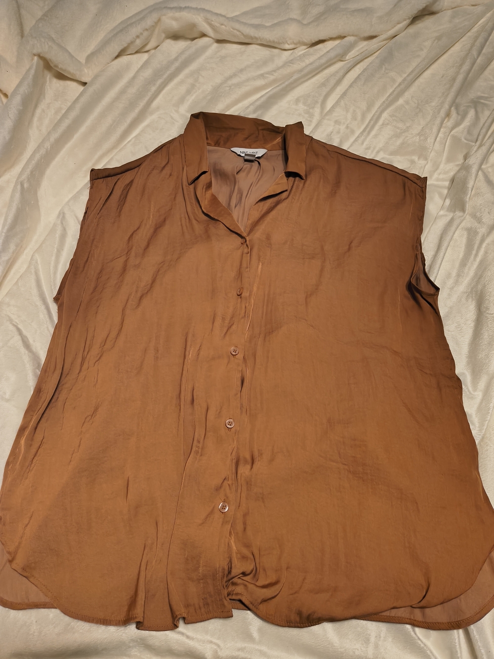 Nine West Satin-Look Blouse in Rusty Color